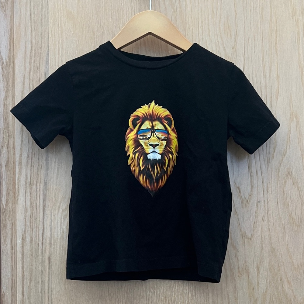 Kids Black Lion Graphic T-Shirt